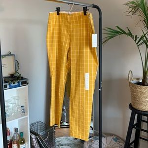 Yellow Checkered Dress Pants